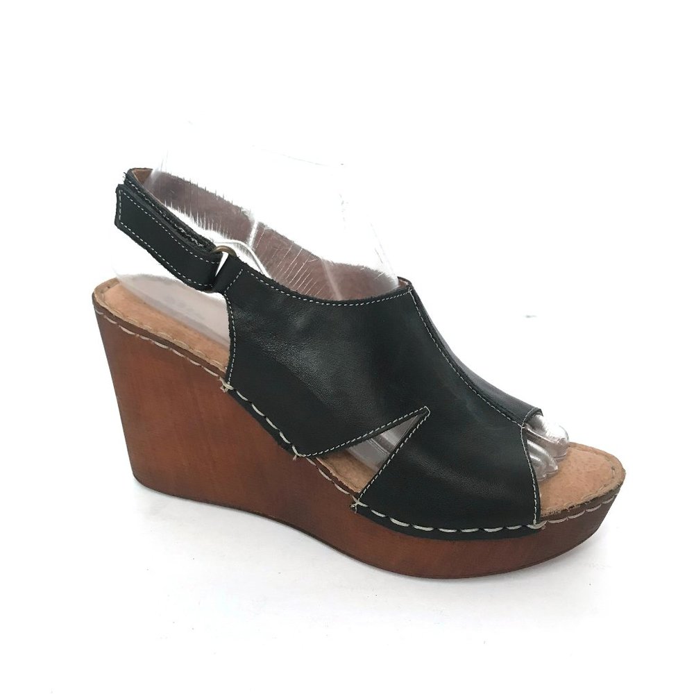 Spring Step Sling Back Open Toe Wedges - image 1